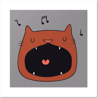 Singing cat Posters and Art